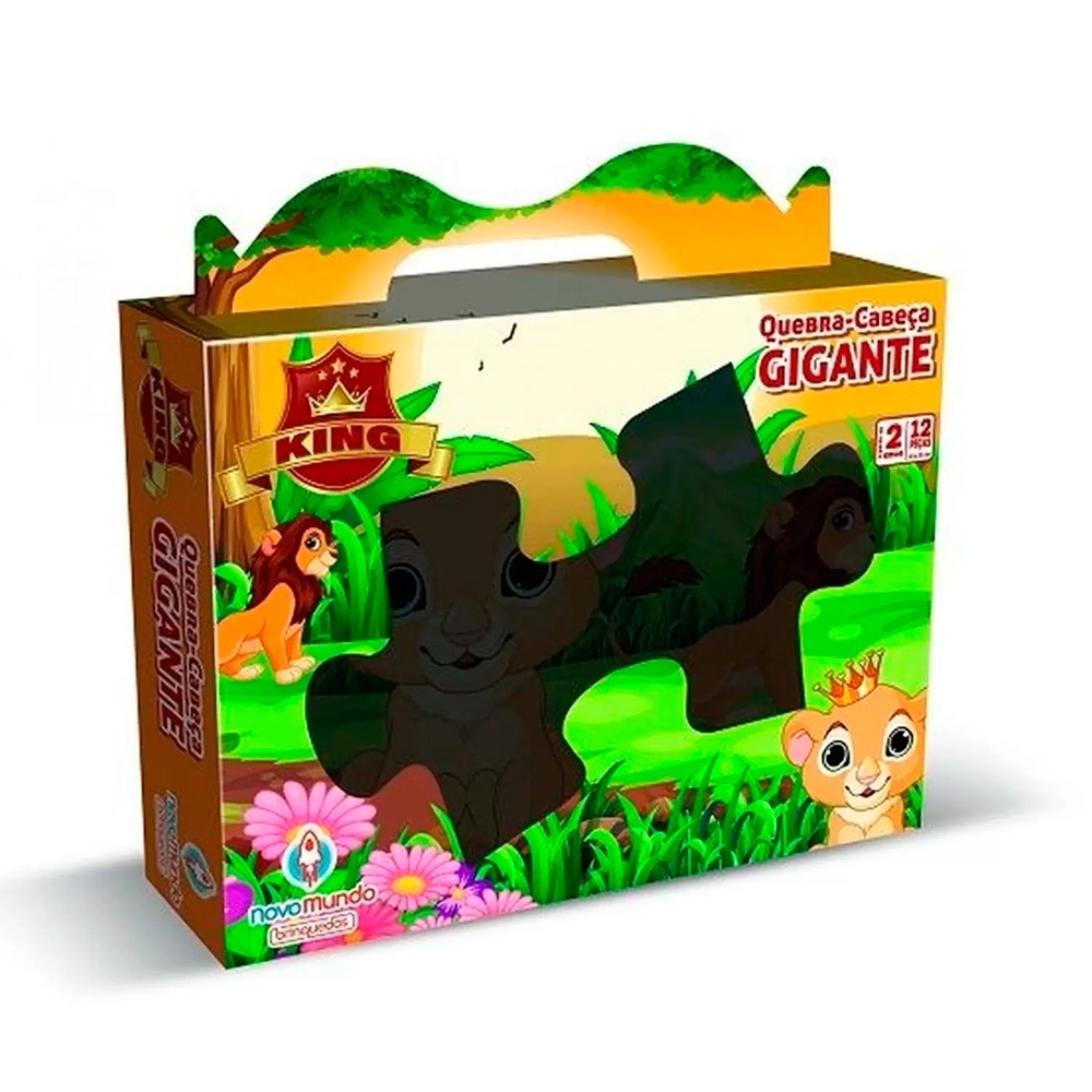 Quebra-Cabeça Gigante Leãozinho 12 Peças - Algazarra Brinquedos