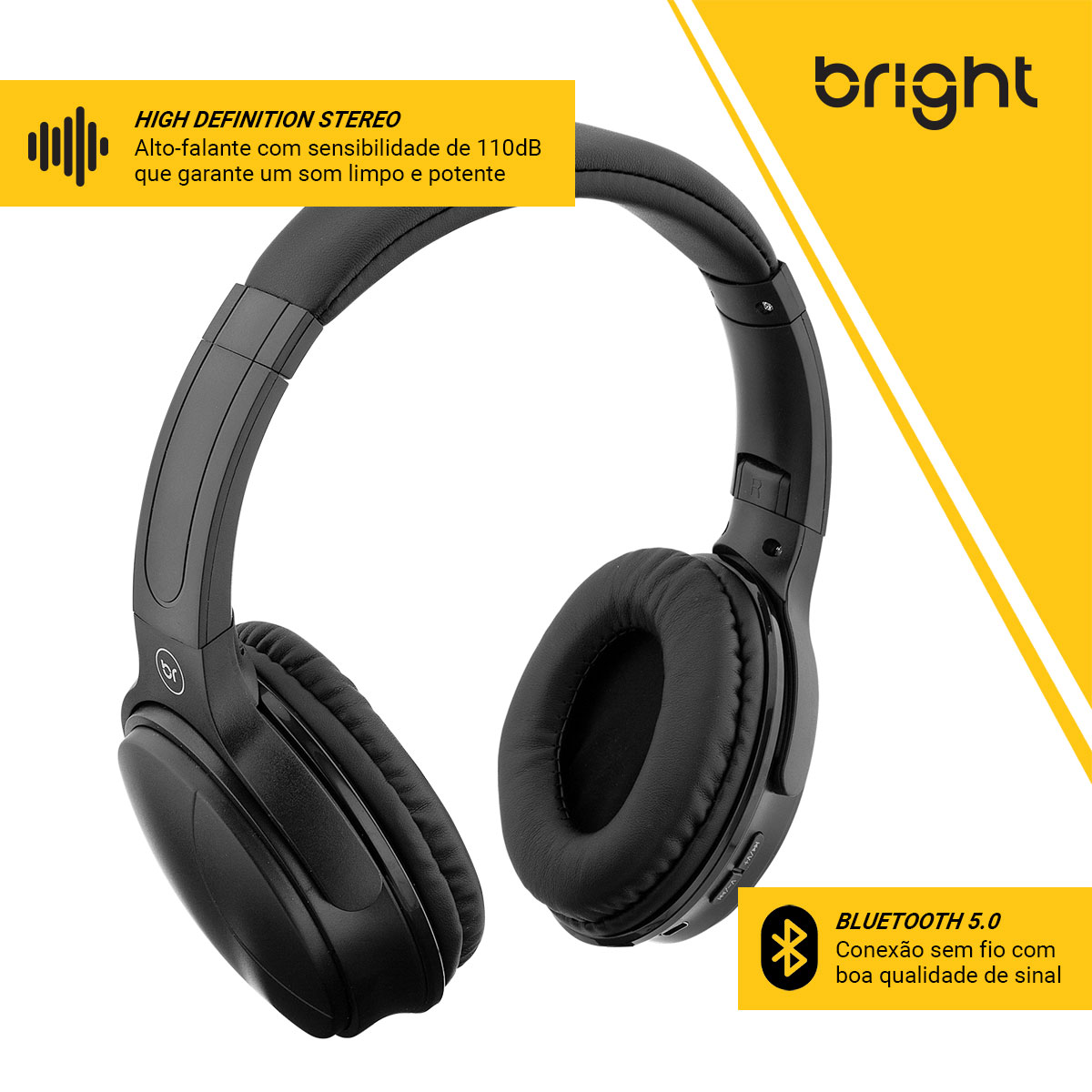 Headphone Bluetooth Bass Fone de Ouvido Sem Fio HP558 Bright  - BRIGHT