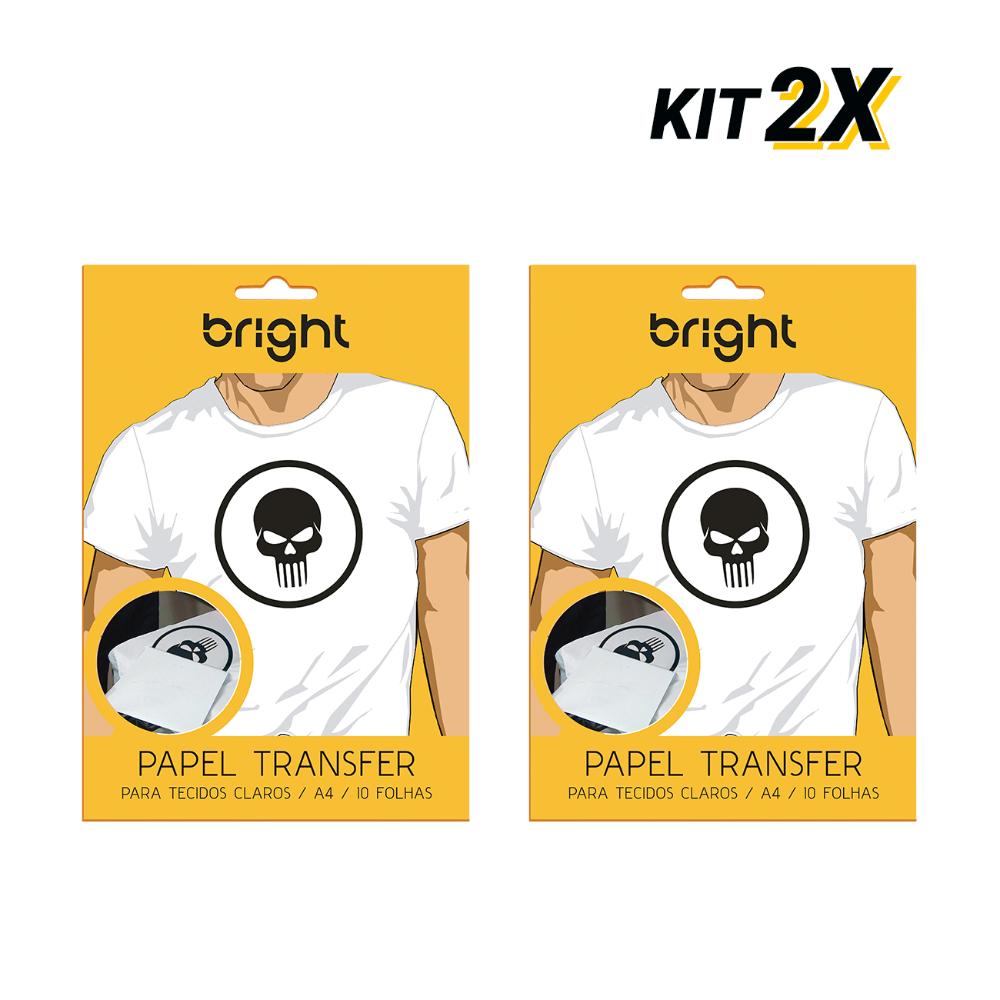 Kit 2 Papel Transfer p/ Tecido Claro c/ 20 folhas Bright 121 - BRIGHT