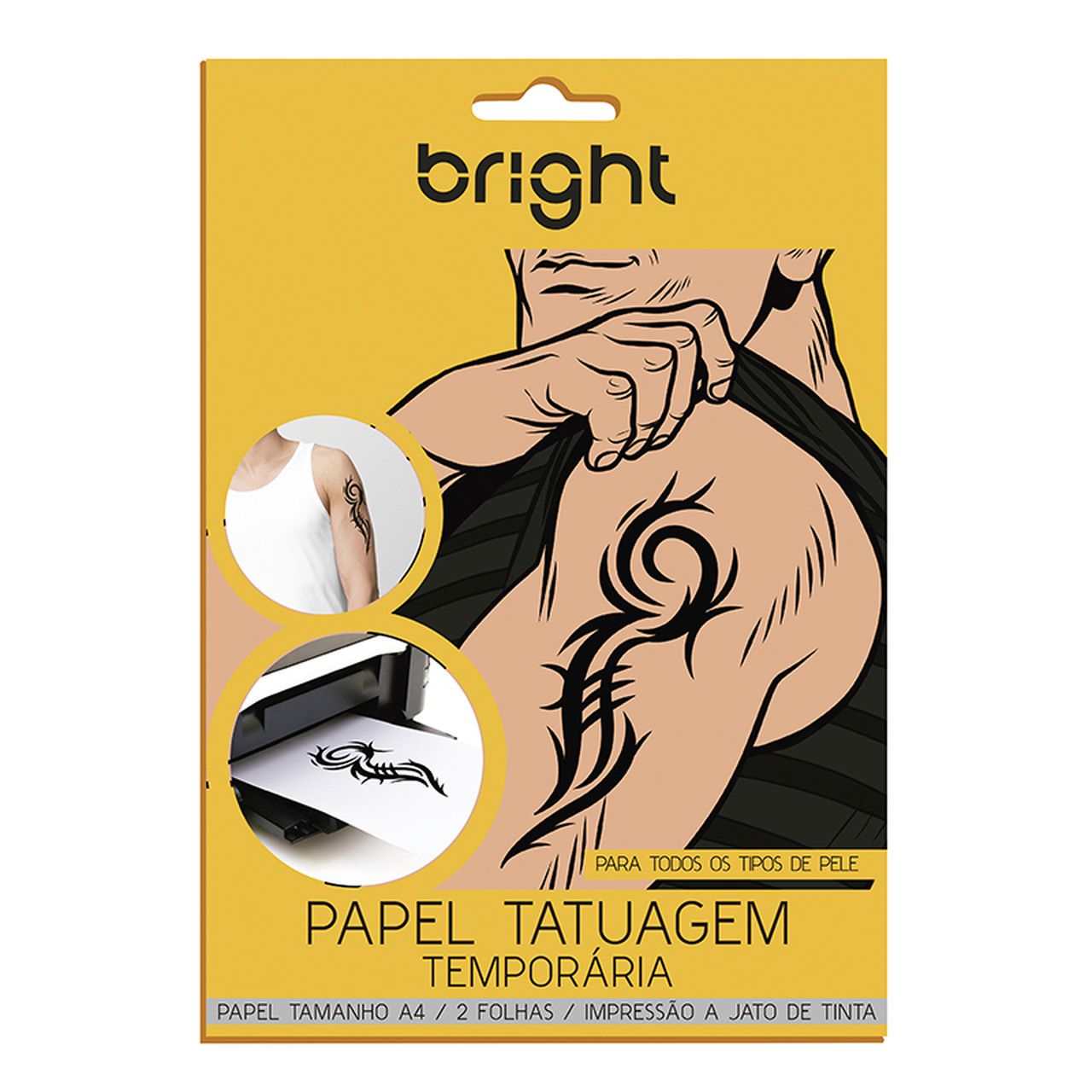 Papel Transfer Para Tatuagem Temporaria A4 com 2 Folhas 520 Bright  - BRIGHT