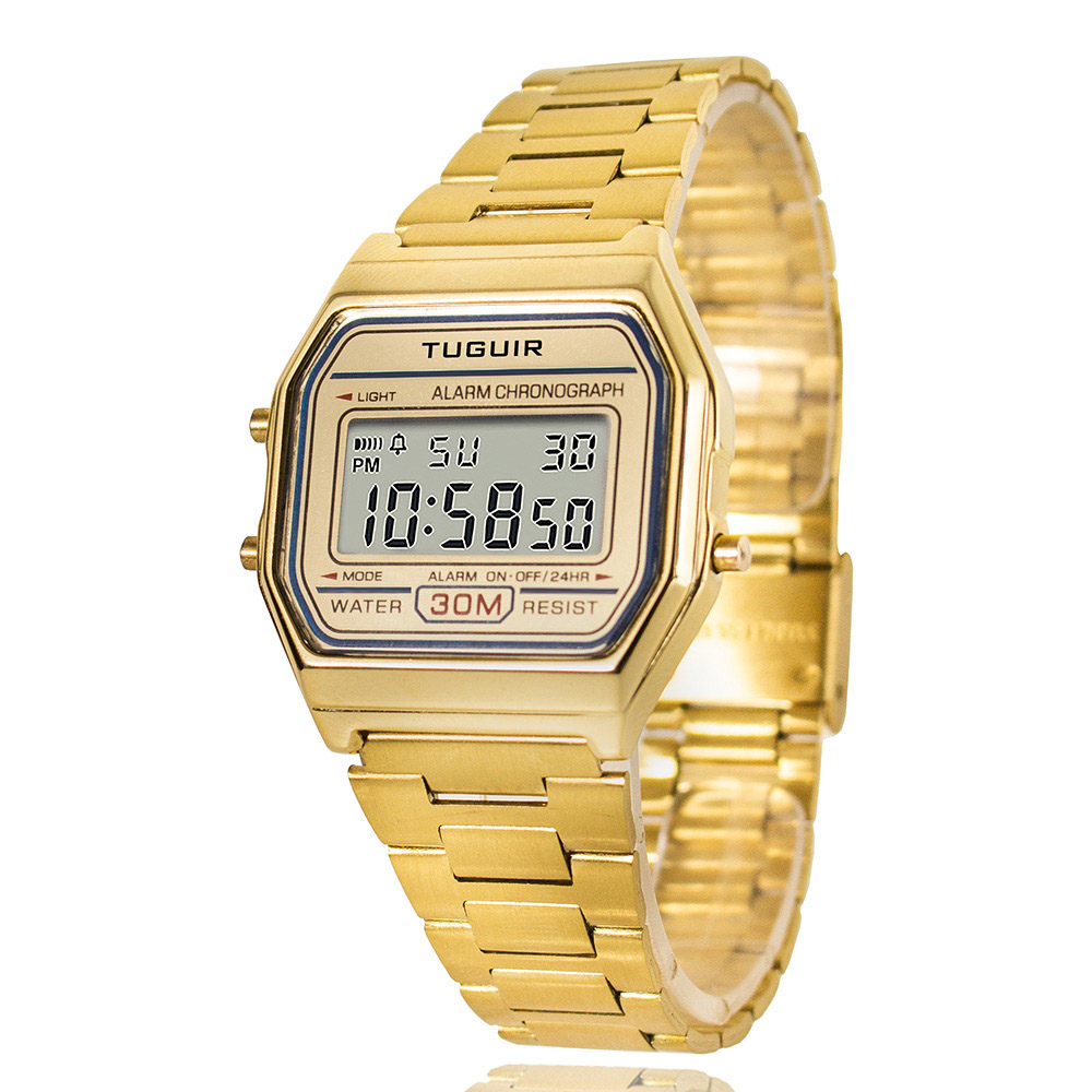 Relógio Unissex Tuguir Digital Dourado TG30055