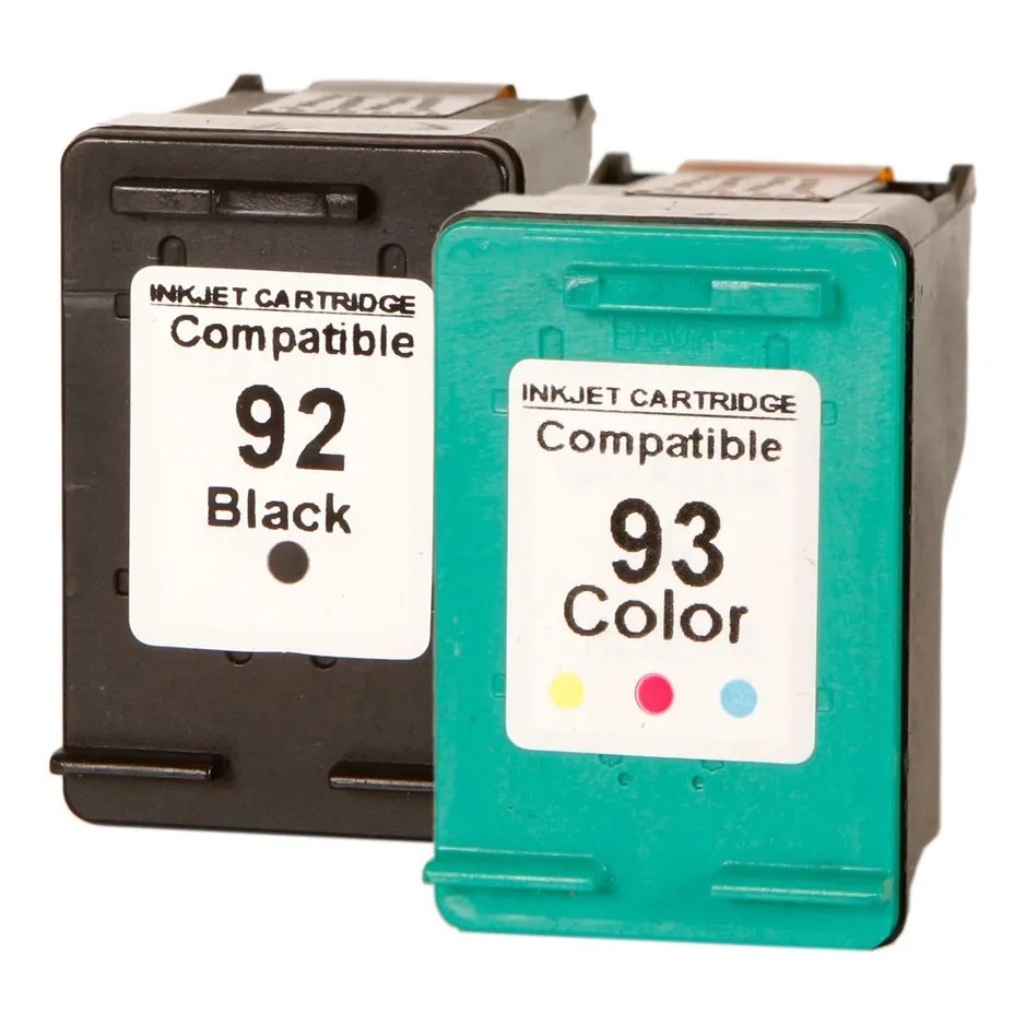 Kit 2 Cartuchos de Tinta Compatíveis 92 93 Deskjet D4100 Officejet 6210 Black/Color