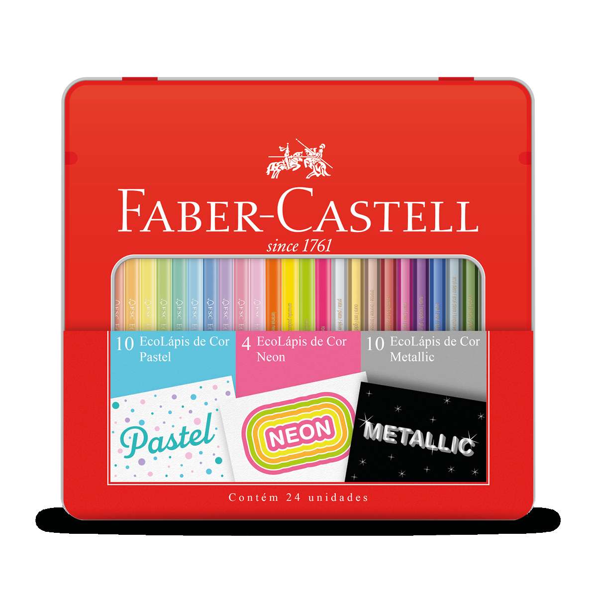 Lápis de Cor 24 cores Especiais Lata - Faber-Castell