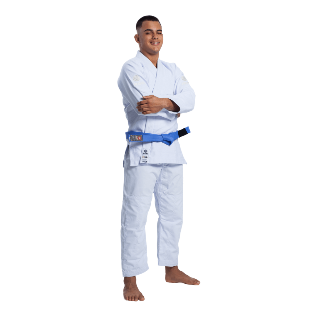 Kimono Jiu Jitsu Atama Infinity Collab Branco Bordado Branco