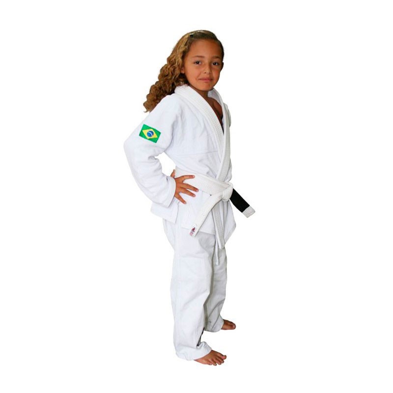 Kimono Jiu Jitsu Keiko Juvenil Trançadinho Branco Infantil - Kimono Para Jiu Jitsu
