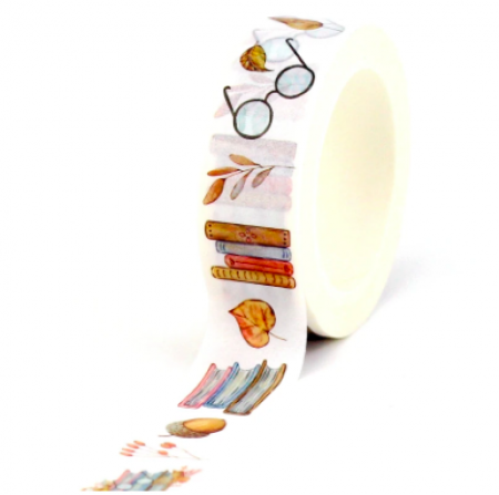 Washi Tape Livros e óculos