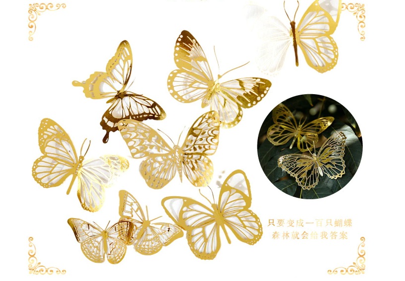 Aplique dourado borboletas