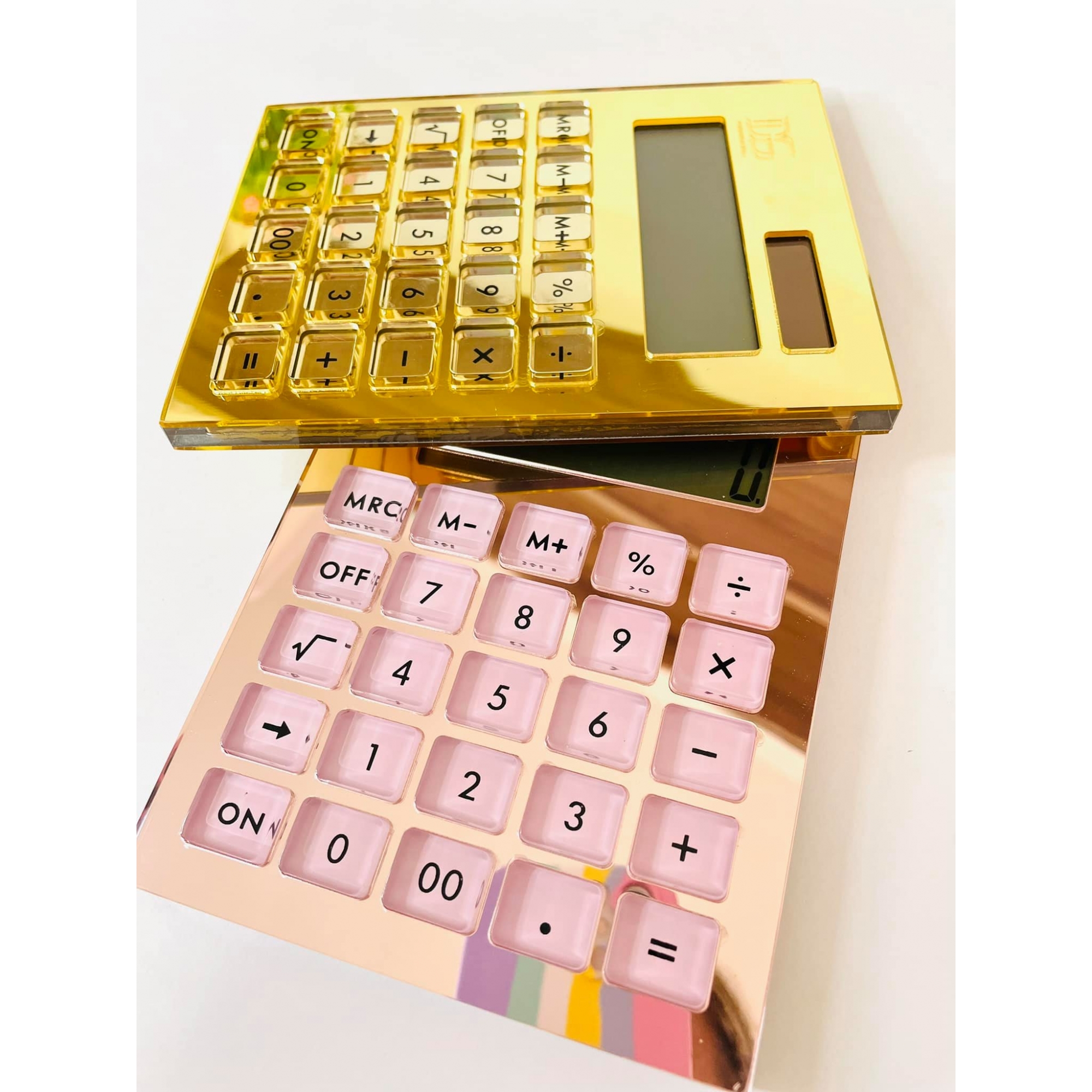 Calculadora Rose Gold Acrílico Transparente