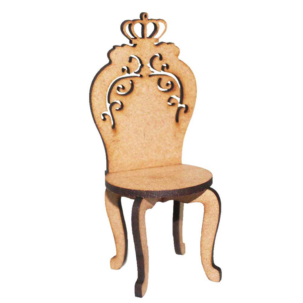 Kit 20 Cadeira cadeirinha mdf miniatura 7cm provençal coroa 