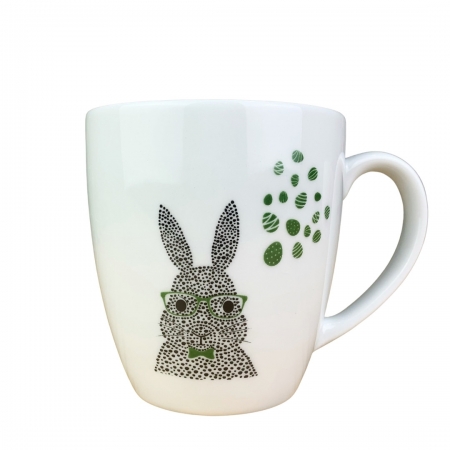 Caneca Bunny Verde em Porcelana 350ml Coleção Exclusiva Páscoa