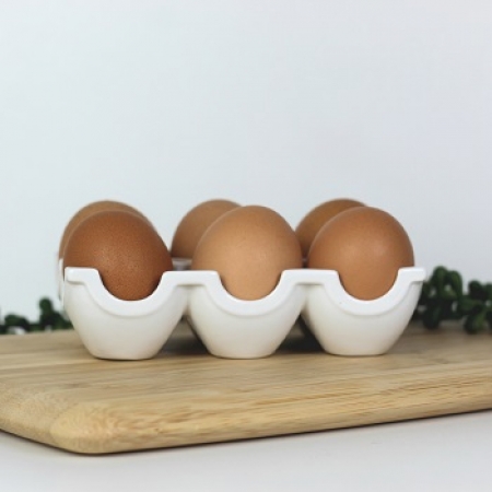 Travessa Porta Ovos em Porcelana Branca, 14 cm