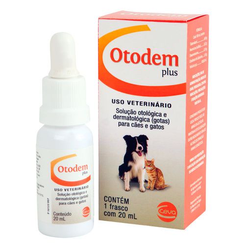 Solução Otologica, otites em cães e gatos Otodem Plus