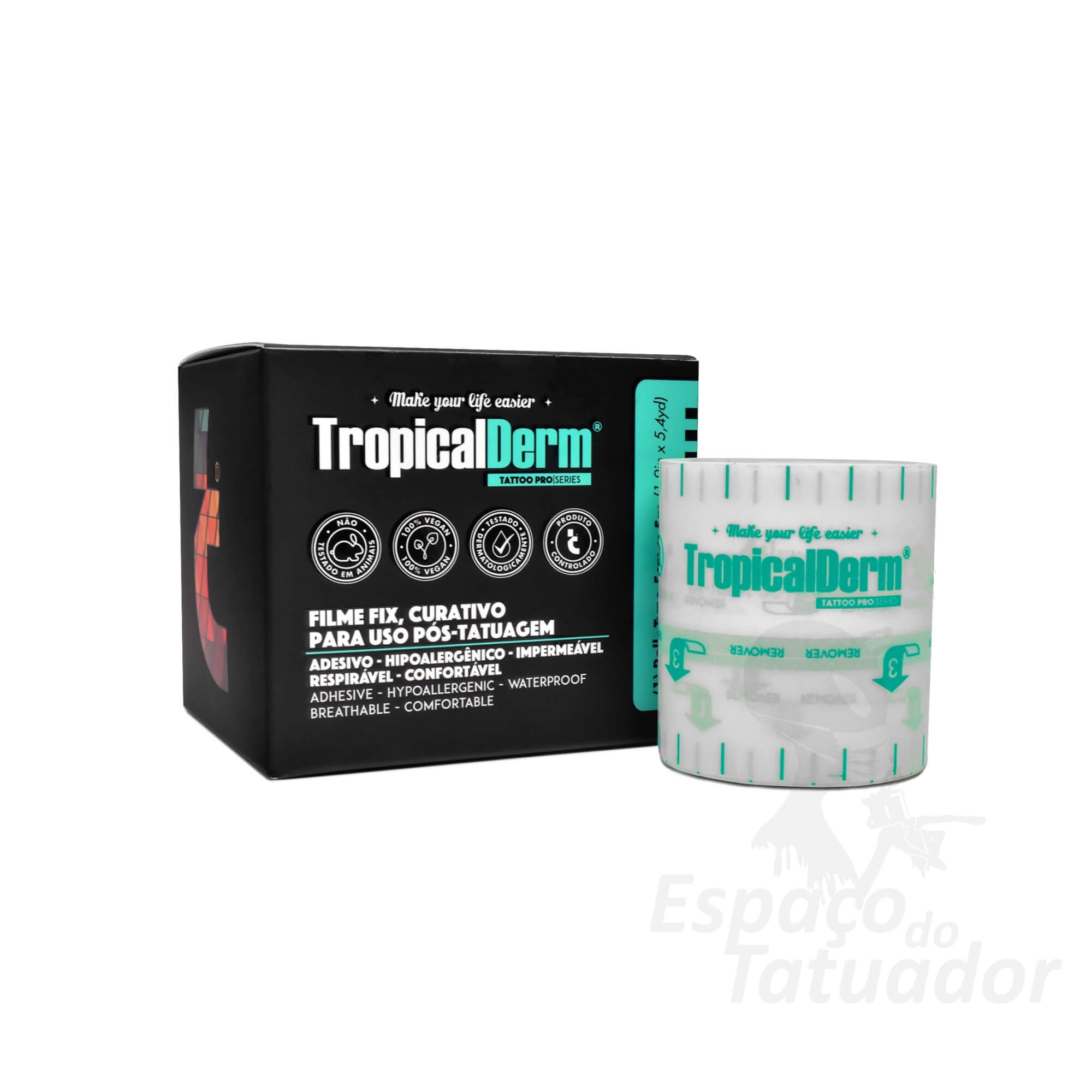 TropicalDerm Filme Protetor para Tatuagem - Rolo - 5cm x 5m - Foto 1