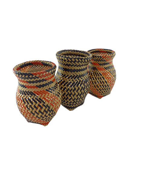 Trio de Vasos Decorativos | Arte Indígena | Baniwa M1 - KAUAR