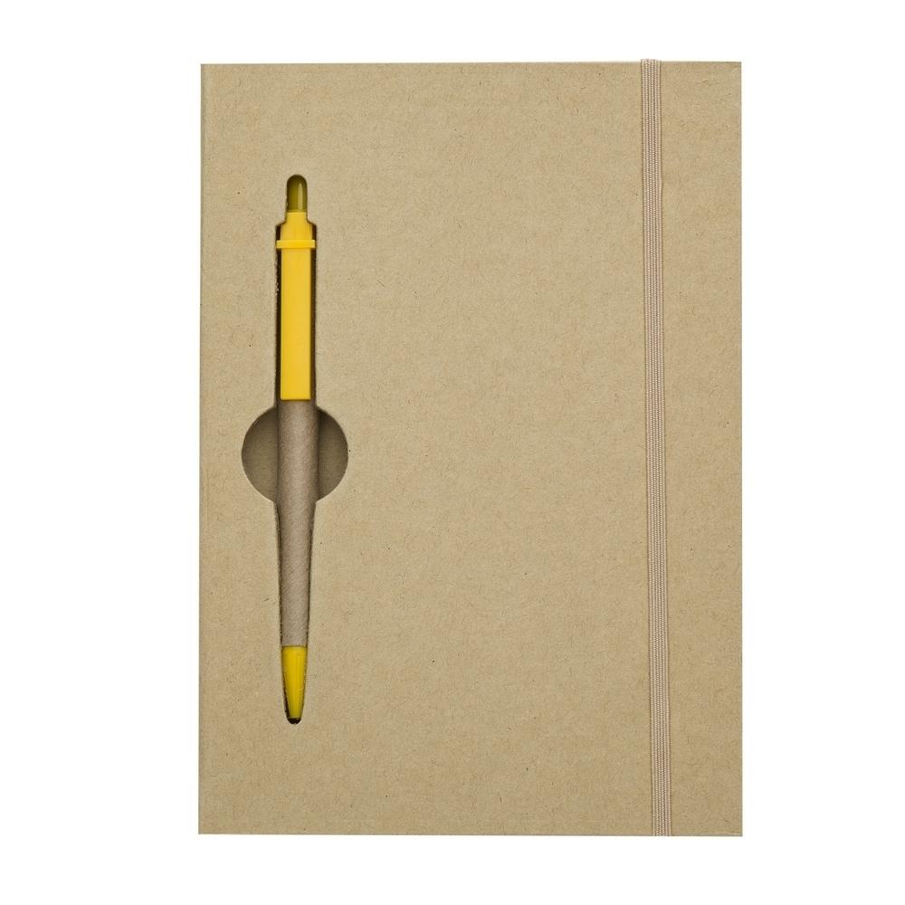 Bloco de anotações ecológico com caneta Personalizado - Premiere Brindes