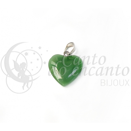 Coração Quartzo Verde (Pingente Pedra Natural)