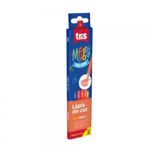 Lápis De Cor Tons Neon 6 Cores Tris Mega Soft Color