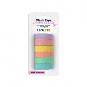 Washi Tape Pastel Trend BRILHO 6 Un Leo Leo