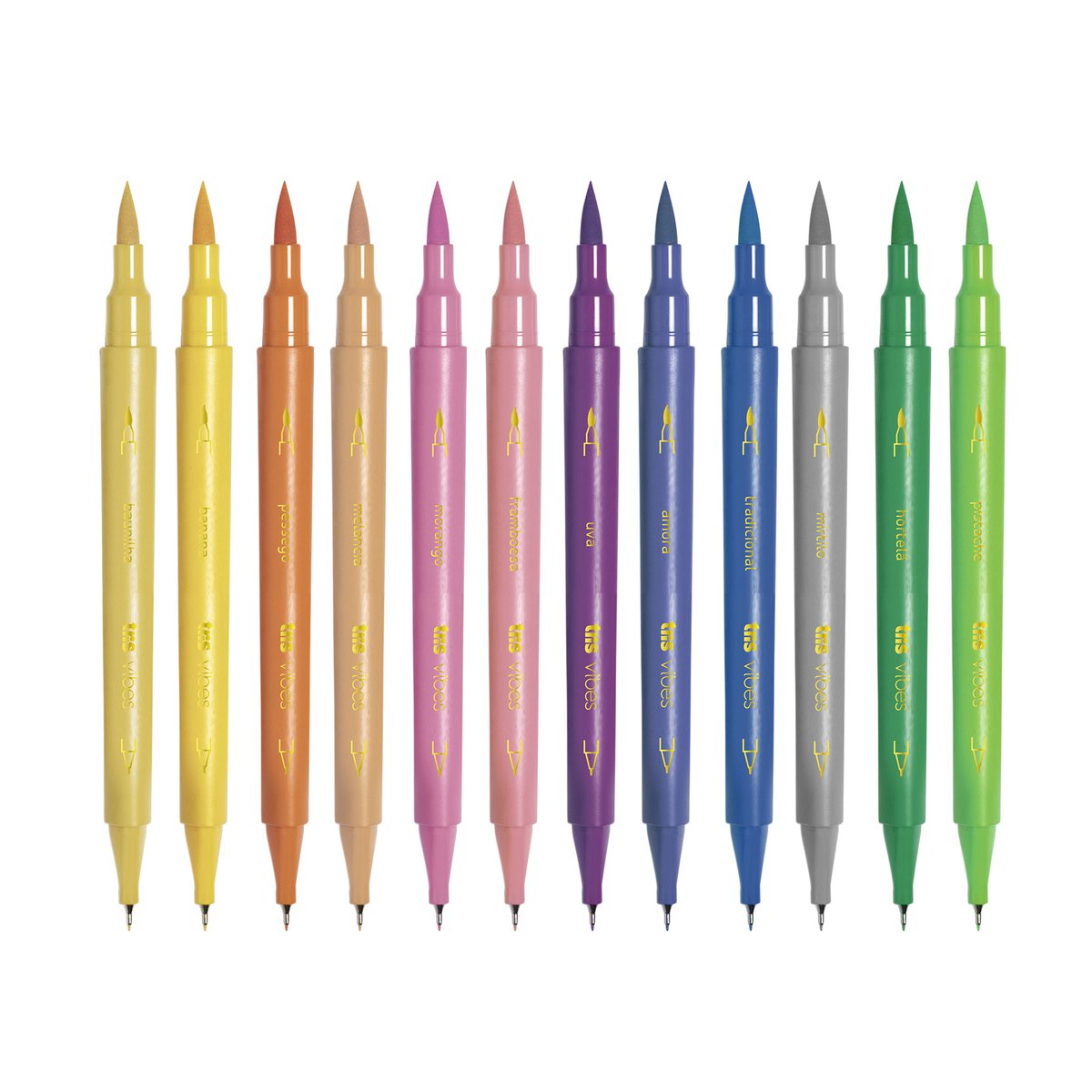 Brush Pen TRIS Vibes Sketch MACARRONS 12 Cores