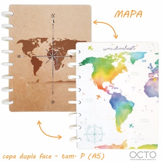Caderno de Disco OCTO Mapa Tamanho A5