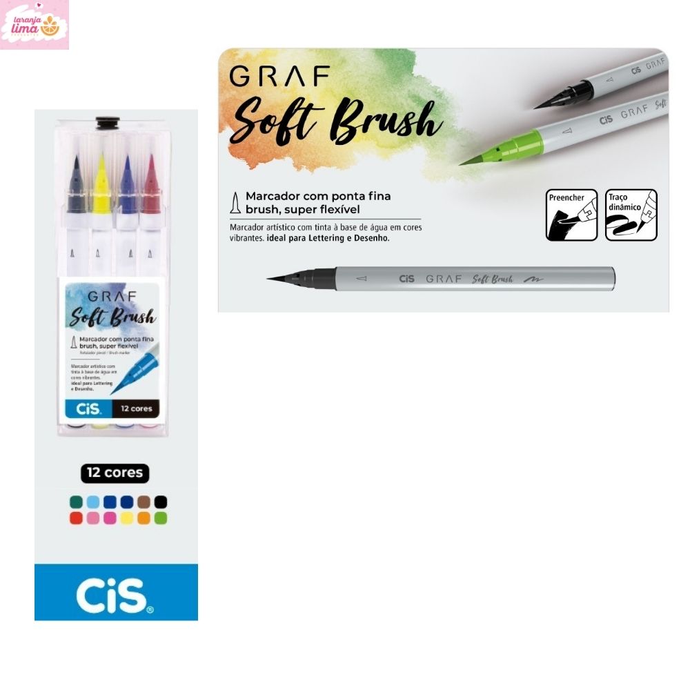 Marcador Cis Graf Soft Brush Com 12
