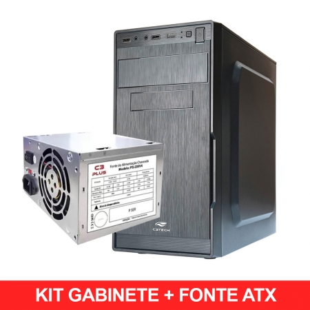 KIT GABINETE ATX + FONTE C3TECH