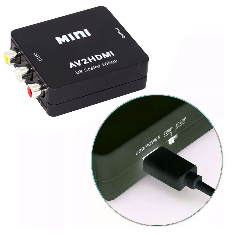 Conversor AV (RCA) para HDMI Full HD 1080p Mini