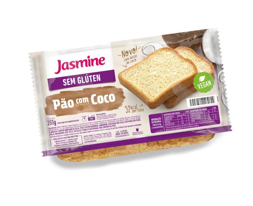 Pão Sem Glúten Coco 350g Jasmine