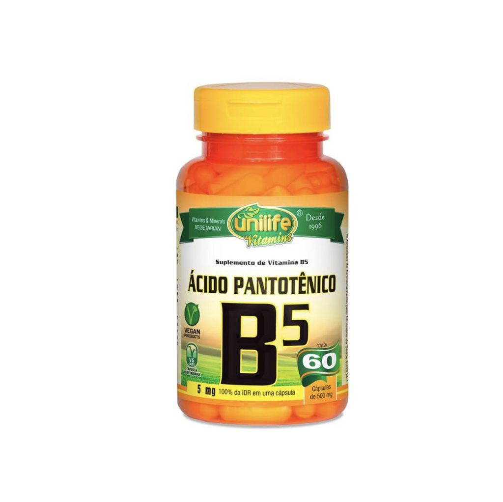 Vitamina B5 60 cáps. Unilife