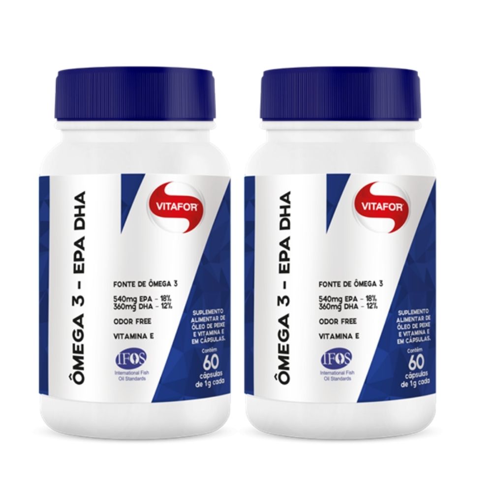 2x Omega 3 EPA - DHA 1g 60 caps Vitafor