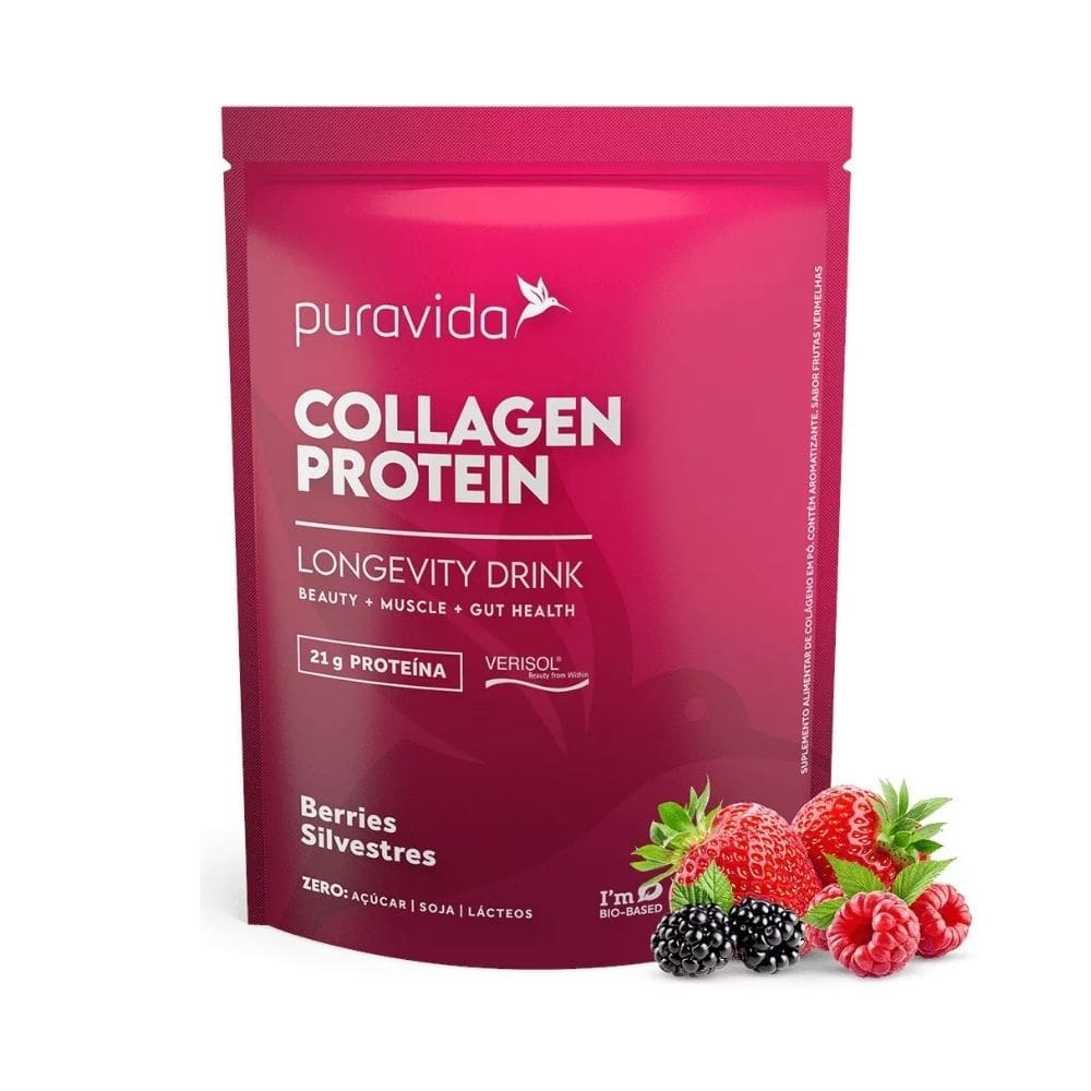 Collagen Protein Berries Silvestres 450g Puravida | Colágeno Verisol
