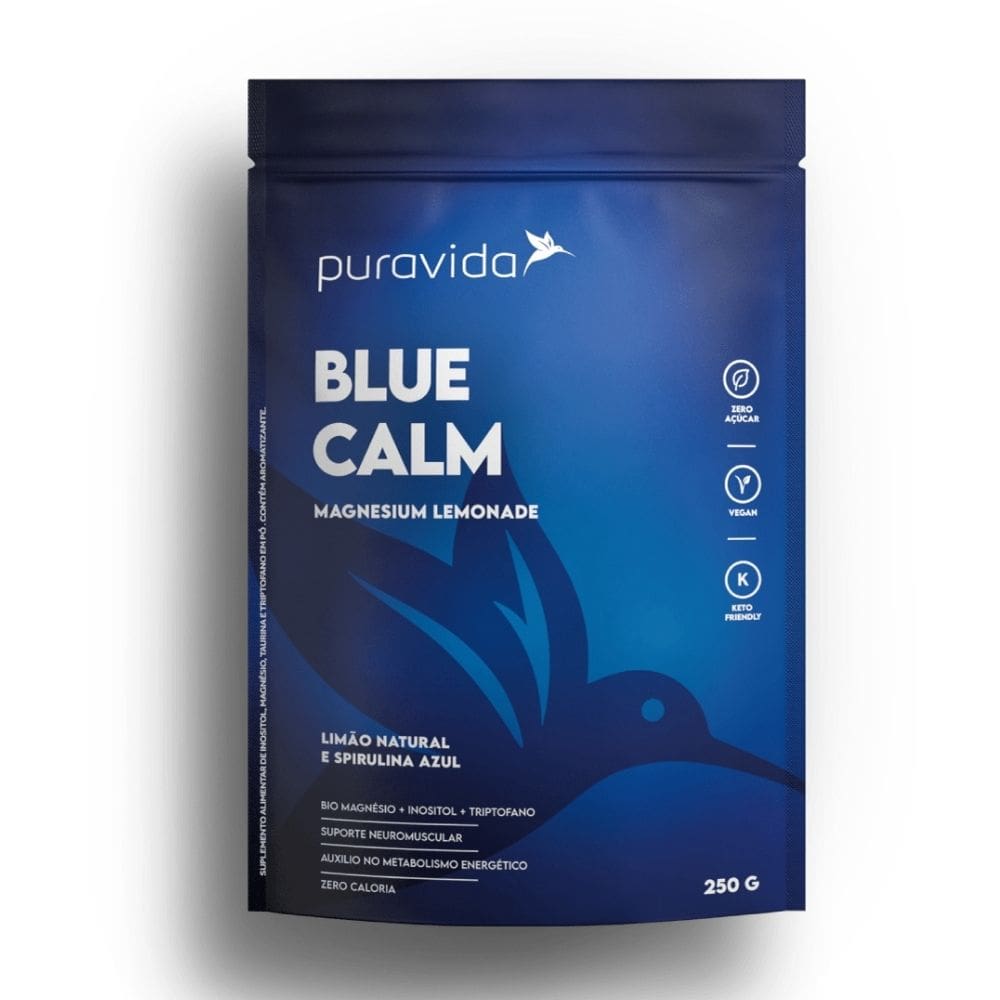 Kit 2 Blue Calm 250g Magnésio+inositol+spirulina Azul - Pura Vida