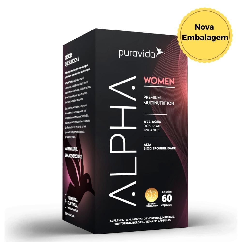 kit 2x Alpha Women Polivitamínico Premium, Puravida, 60 Cápsulas