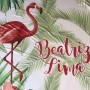 Canga Saída de Praia Redonda com Franja - Flamingo Branco 1,5m