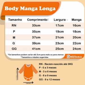 Body Manga Longa Rosa Pink Liso (RN/P/M/G/GG)