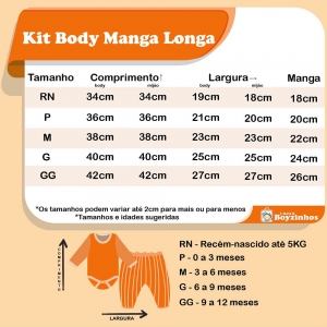 Kit Body Manga Longa Fadinha Rosa (P/M/G) 2Pçs