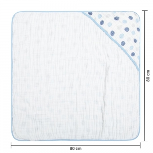 Toalha Soft Papi Tripla Absorção Bola Azul (80cm x 80cm)
