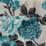 Toalha de Mesa Wendy Floral Azul/Branco/Preto