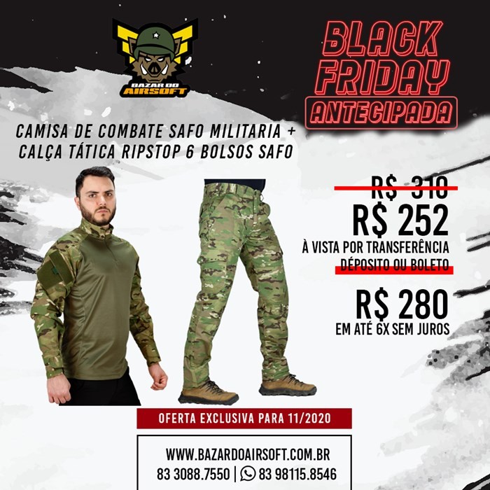 Camisa de Combate + Calça Tática - SAFO - Multicam