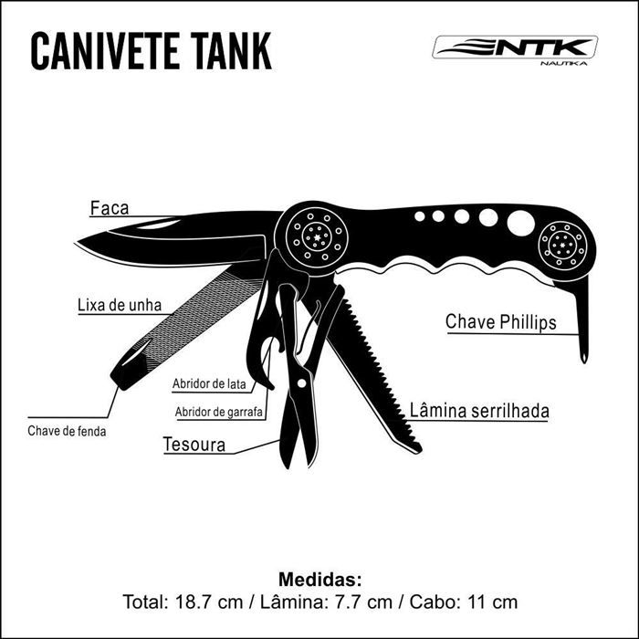 Canivete Multifunção TANK - NTK