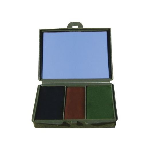 Kit de Camuflagem Facial com Espelho Verde/Marrom/Preto - Bélica