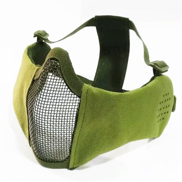 Mascara de Tela Meia Face com Proteção de Orelha - Verde