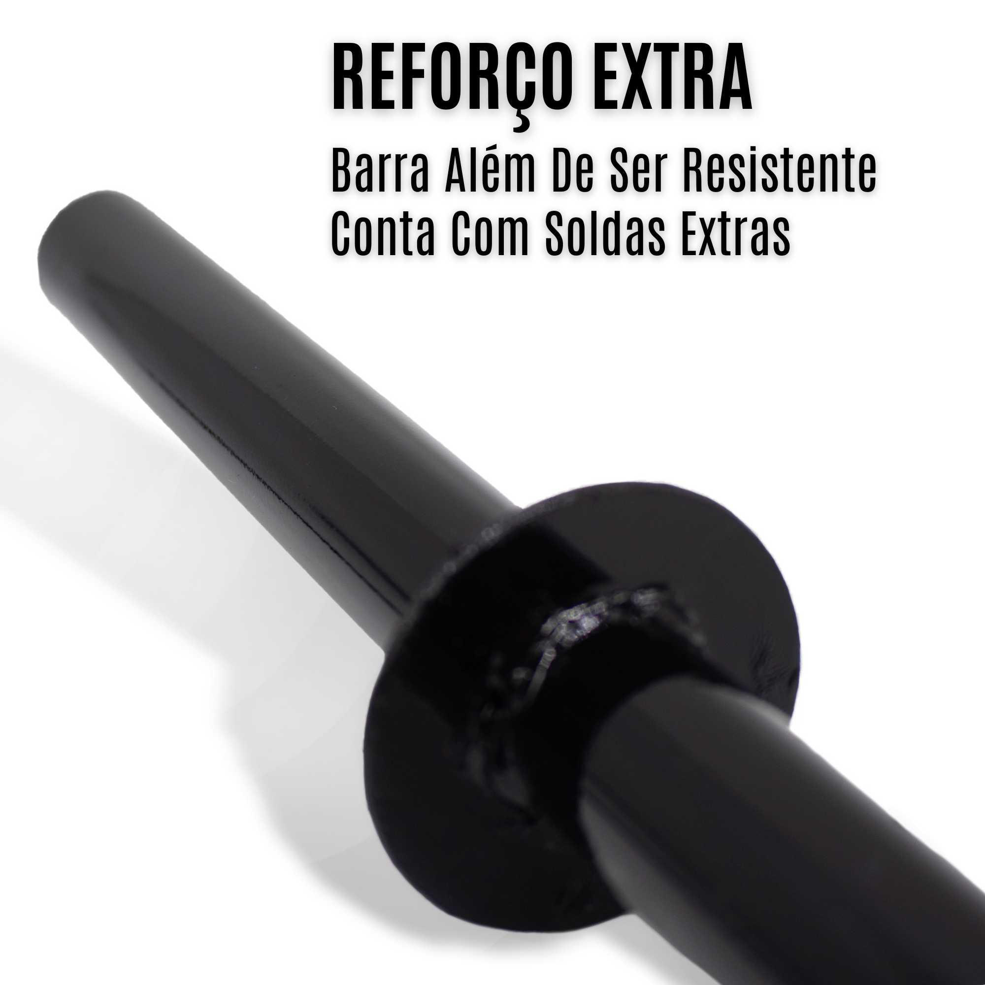 Barra Pump 120cm + Presilha + Par de Anilha Emborrachada 3 + 5 Kg - Foto 3