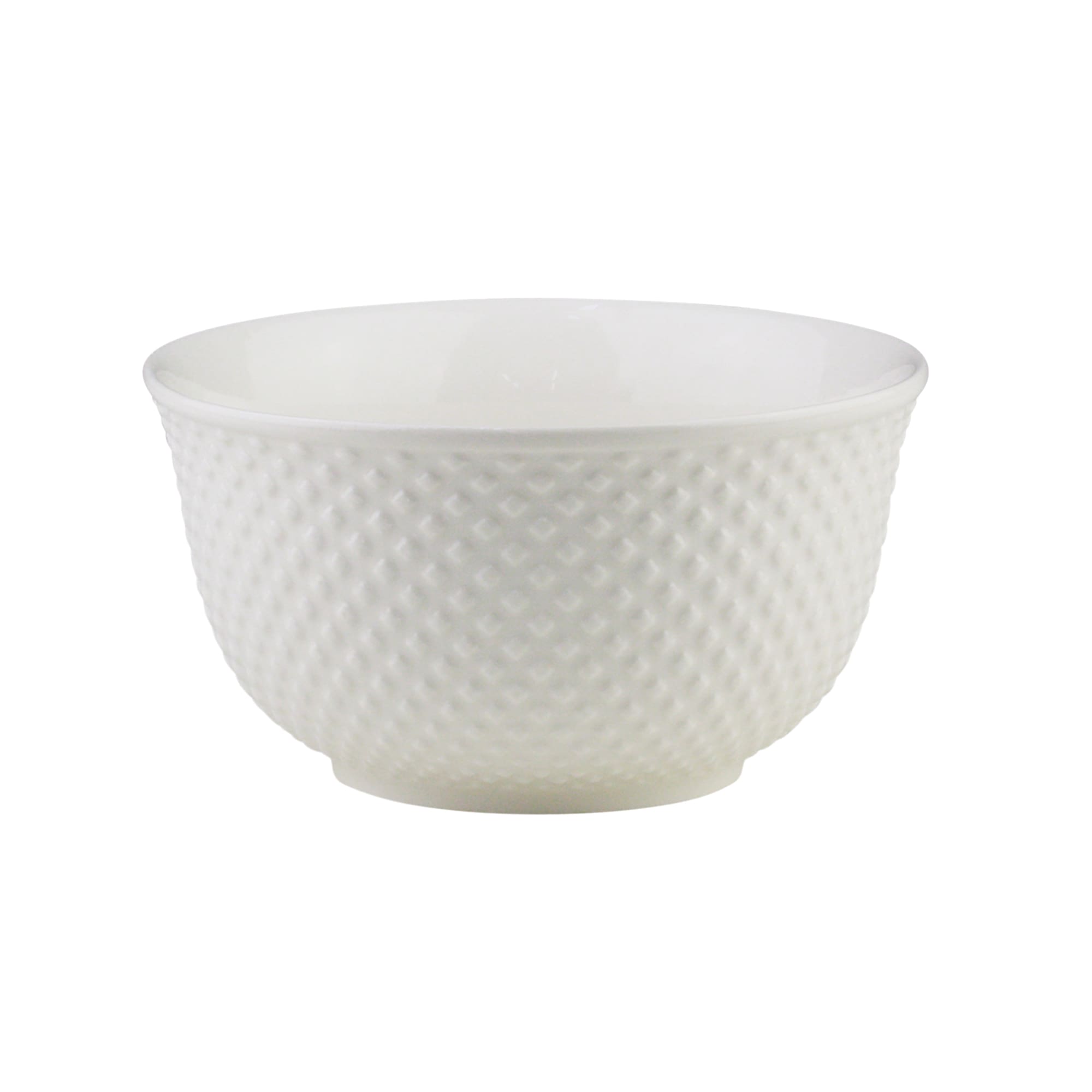 Bowl Tigela Cumbuca de Porcelana New Bone Dots Branco 12,5 x 7 cm