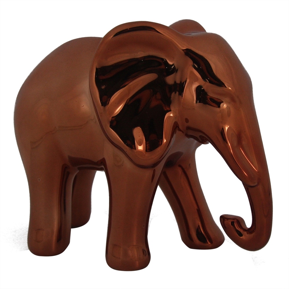 Elefante de Cerâmica Bronze 13,5cm x 7,5cm x 11,5cm