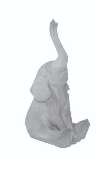 Escultura Elefante Geométrico Concreto C. 7,3 x L. 6,6 x A. 15 cm