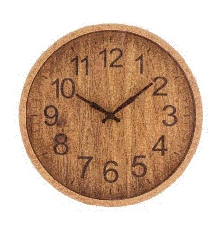 Relógio De Parede Plástico Basic Wood 30,5 X 4 Cm