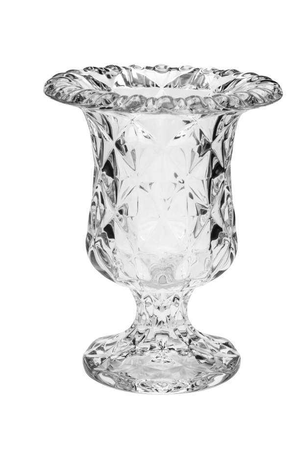 Vaso de vidro com pé / base  Diamond 14,5x11,5cm