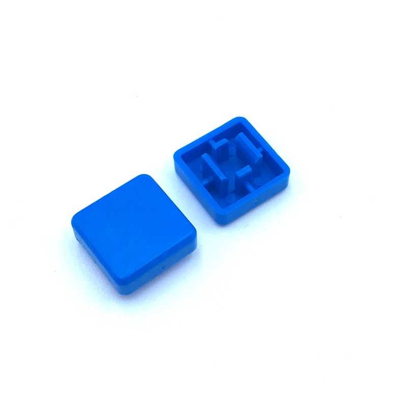 Tampa Plástica Quadrada para Chave Táctil 12x12x7,3mm - Azul