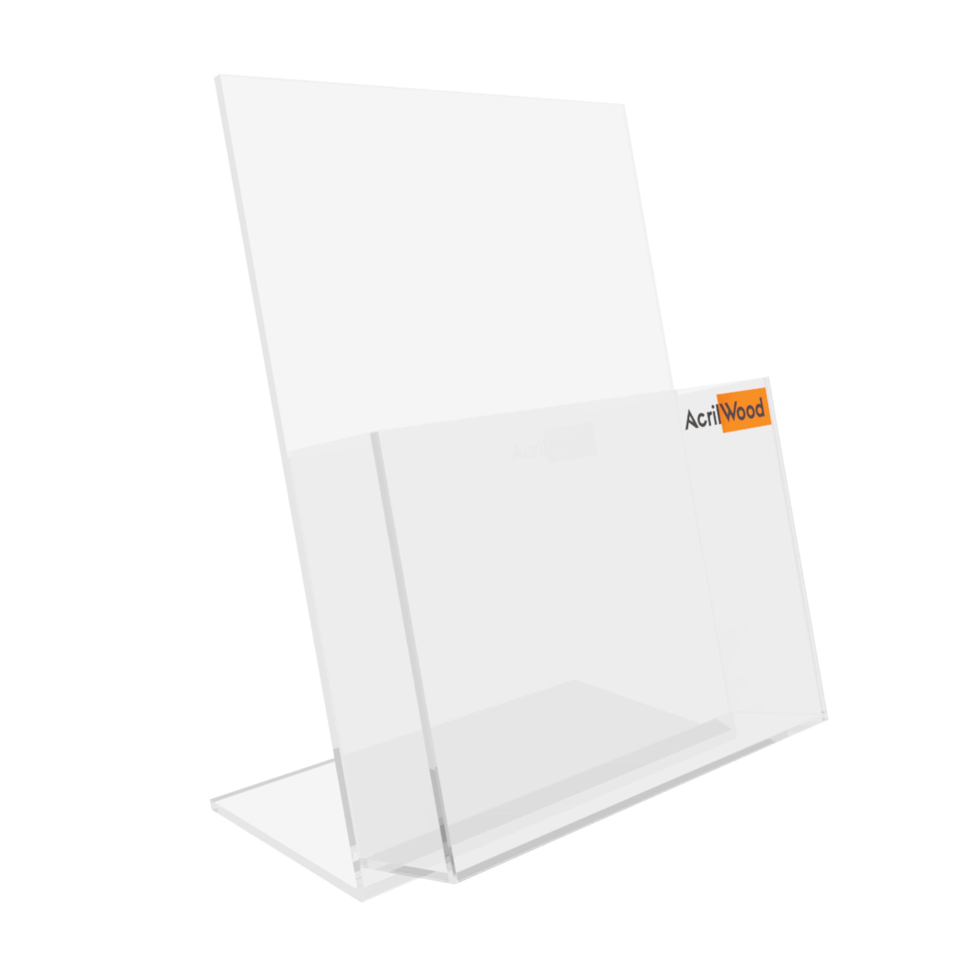 Display Porta Folder A5 Em Acrílico De Balcão Vertical